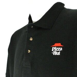 PIZZA HUT Black Polo Shirt Employee Uniform NEW Size XL